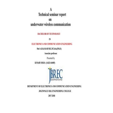 UNDER WATER WIRELESS COMMUNICATION