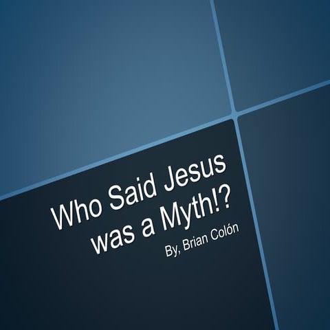 Who Said Jesus is a Myth? A class by Brian Colon from 2012 ICEC at UCLA