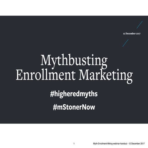 Mythbusting Enrollment Marketing 