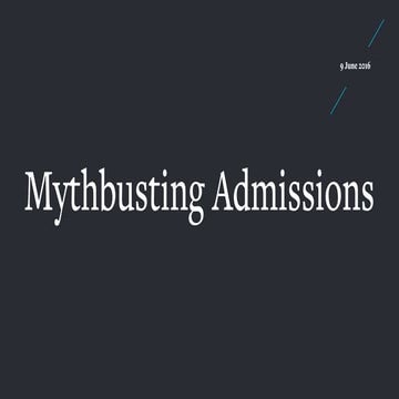 Mythbusting Admissions: Where Prospects and Professionals Agree, and Disagree...
