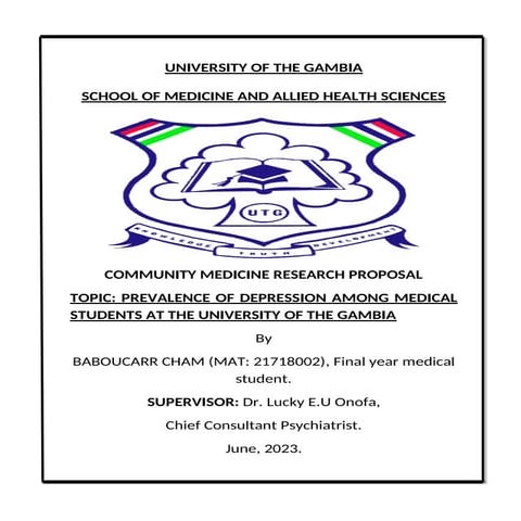 Presentation on prevalence of depression among medical students .pptx