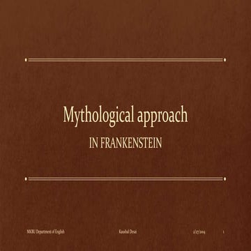 Mythological approach in "Frankenstein"