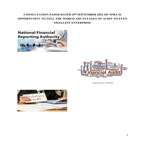 My thoughts on nfra consultation paper on statutory audit and auditing standa...