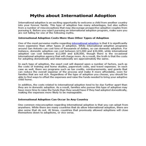 Myths About International Adoption