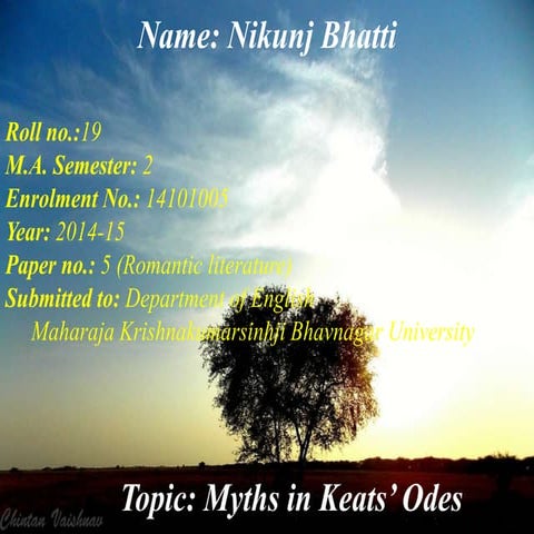 Myths in keats’ odes