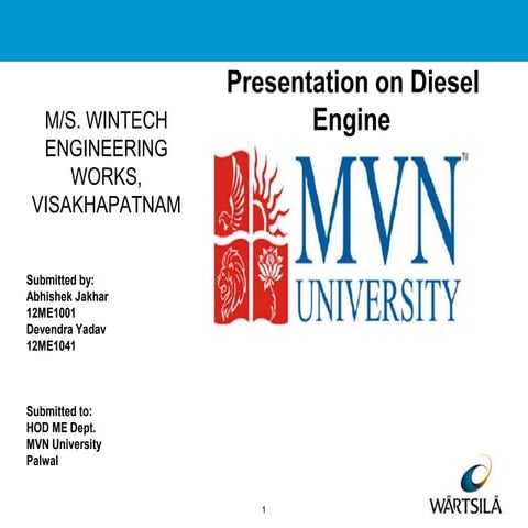 Training Presentation on Diesel Engine | PPTX