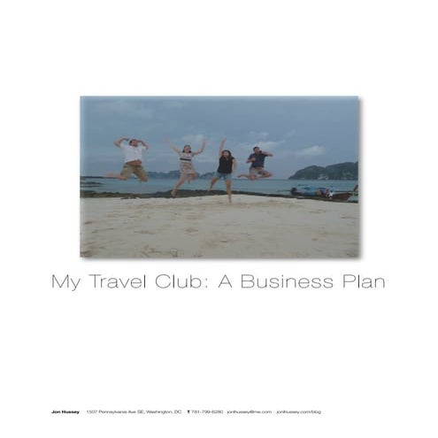 My Travel Club Business Plan