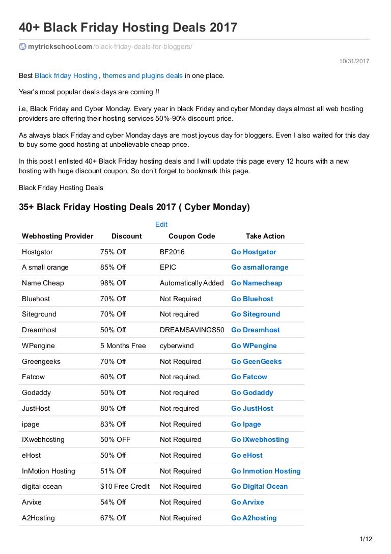 Black Friday Hosting Deals 2017 Images, Photos, Reviews