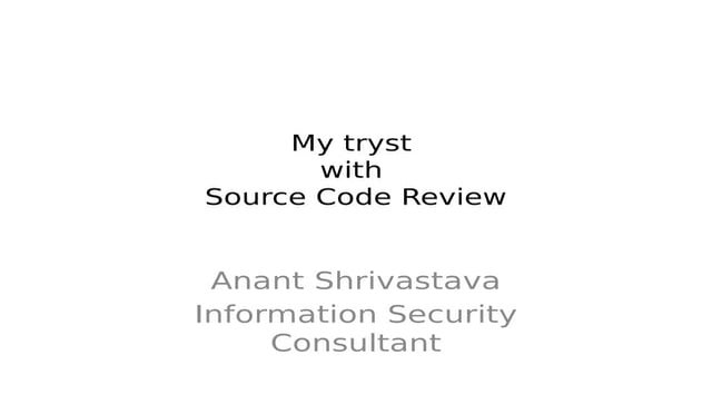 My tryst with sourcecode review