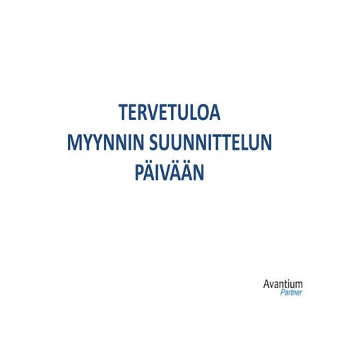 Myynnin ja markkinoinnin sunnittelu