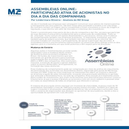Mz Group artigo Assembleias Online