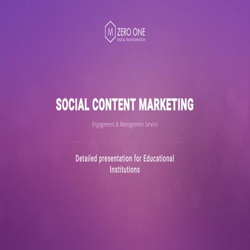 M Zero One - Social Content Marketing Platform (Education)