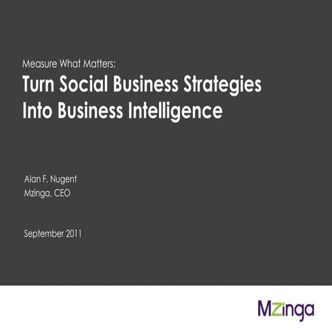 Turn Social Business Strategies Into Business Intelligence