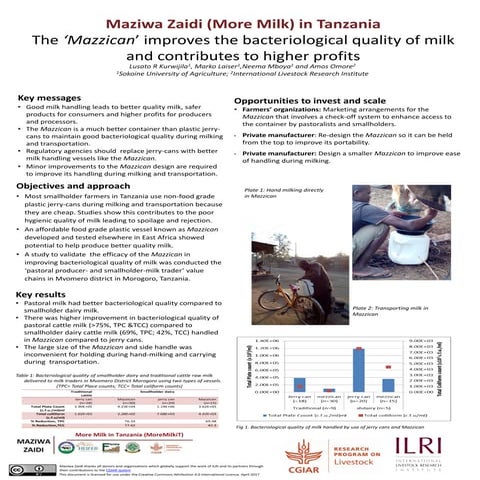 The ‘Mazzican’ improves the bacteriological quality of milk and contributes t...