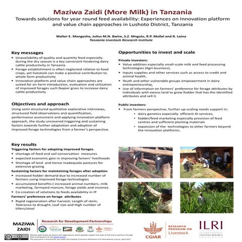 Towards solutions for year round feed availability—Experiences on Innovation ...