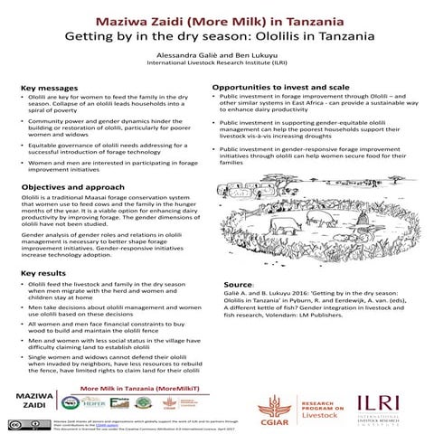 Getting by in the dry season - Ololilis in Tanzania