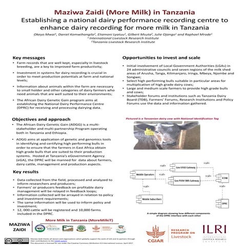 Establishing a national dairy performance recording centre to enhance dairy r...