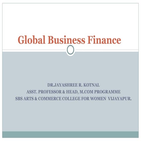 Global Business Finance 