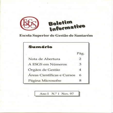 N.º 1 boletim informativo   nov. 97 ano i