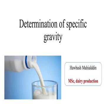Determination of specific gravity