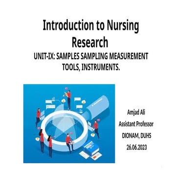 Samples Sampling measurement tools and instrument
