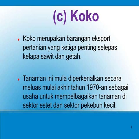 Ekonomi - Komoditi Eksport Koko