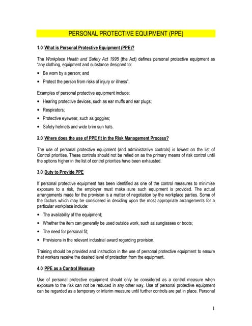 Safety Moment - Personal Protection Equipment | PPTX