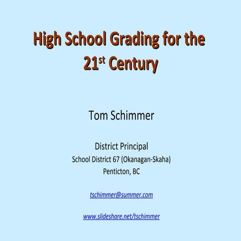 High School Assessment & Grading