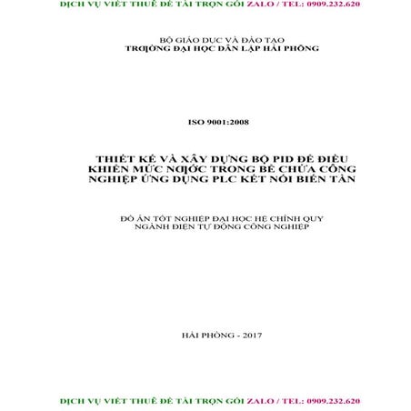 ĐỒ ÁN - Thiết kế và xây dựng bộ PID để điều khiển mức nước trong bể chứa công...