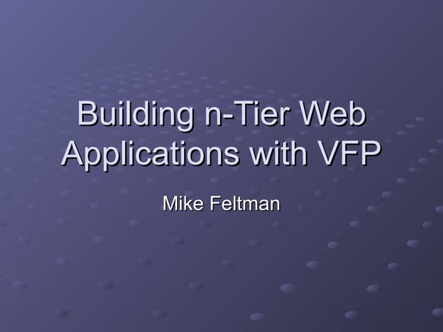 N tier web applications