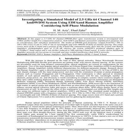 Investigating a Simulated Model of 2.5 GHz 64 Channel 140 kmDWDM System Using...