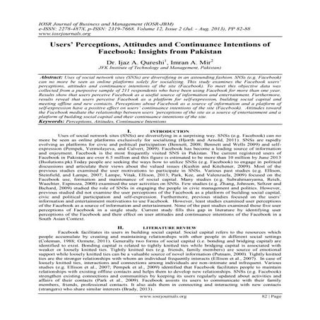 Users’ Perceptions, Attitudes and Continuance Intentions of Facebook: Insight...