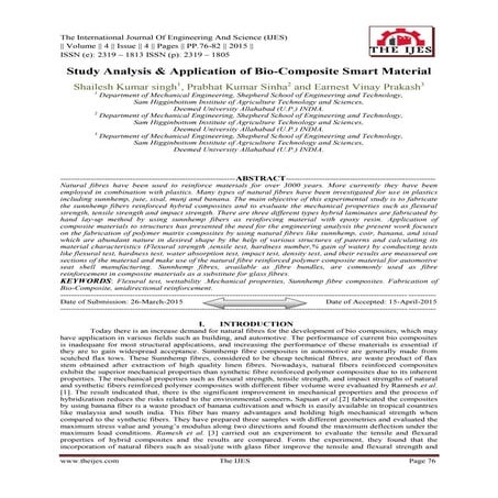 Study Analysis & Application of Bio-Composite Smart Material