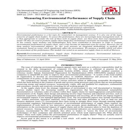 Measuring Environmental Performance of Supply Chain