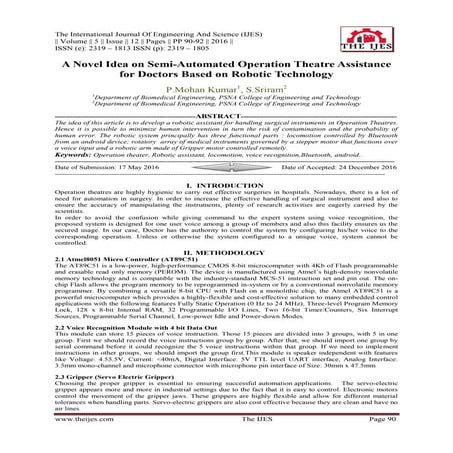 A Novel Idea on Semi-Automated Operation Theatre Assistance for Doctors Based...