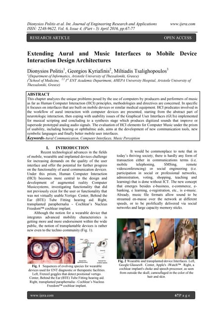Extending Aural and Music Interfaces to Mobile Device Interaction Design Arch...