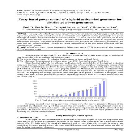 Fuzzy based power control of a hybrid active wind generator for distributed p...