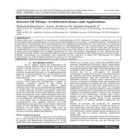 Internet Of Things: Architecture,Issues and Applications