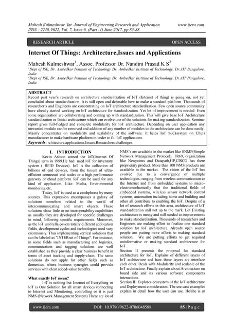 Internet Of Things: Architecture,Issues and Applications