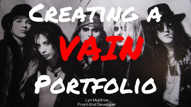 Creating a Vain Portfolio