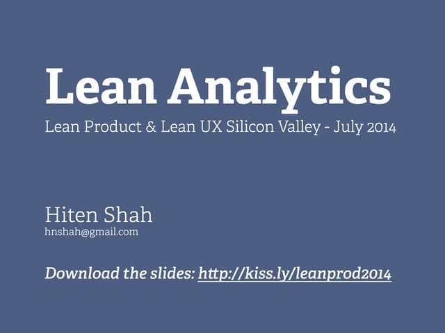 Lean Analytics Cycle