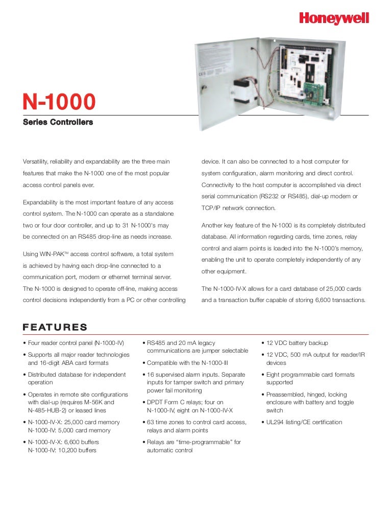 Honeywell Access N1000K3X Data Sheet