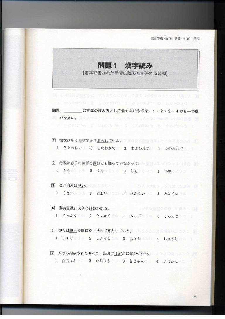日本語能力試験N1予想問題集 改訂版001