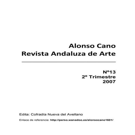 Alonso Cano Revista Andaluza de Arte, nº13 (2º trimestre,2007)