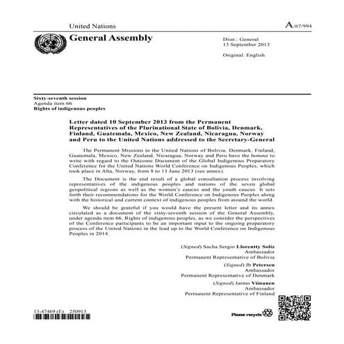 UN Declaration of the Rights of Indigenous Peoples | PDF
