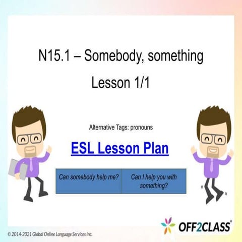 Somebody, Something – Free ESL Lesson Plan 
