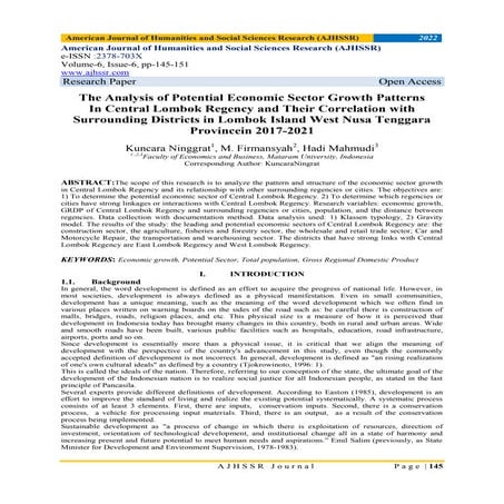 Analysis of regional economic development in the regency | PDF