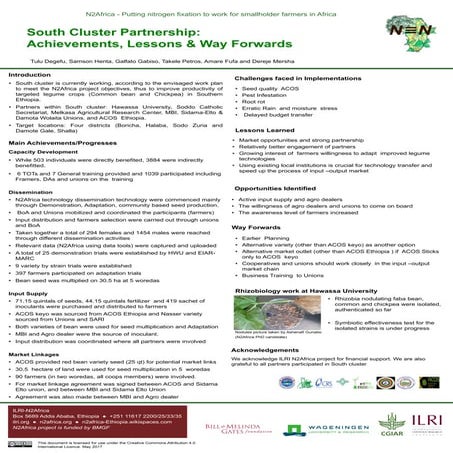 South Cluster Partnership: Achievements, lessons and way forwards