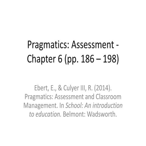 Chapter 6   pragmatics - assessment
