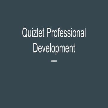 Quizlet professional development